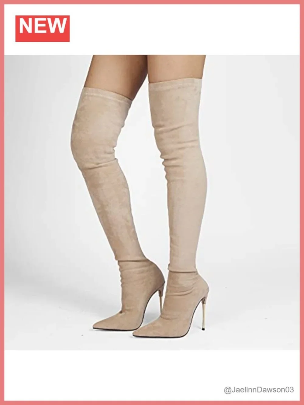 Suede Leather Over-The-Knee Stiletto Heel Slip-On Boots Women Big Size